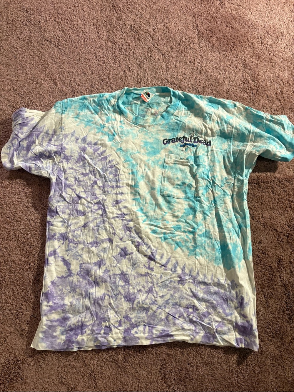 1991 Grateful Dead Tie-Dye Tee - Aqua & Lavender